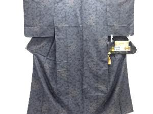 未使用品　久野織物製　枝花模様織り出し本場泥大島紬着物(7マルキ)